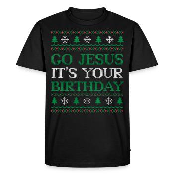 Go Jesus Anniversaire Équipe Jésus Noël Drôle - T-shirt Premium bio Homme - noir - Devant - Nico (187cm)