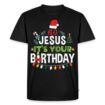 Go Jesus Anniversaire Équipe Jésus Noël Drôle - T-shirt Premium bio Homme - noir - Devant - Nico (187cm)