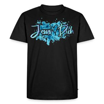 Jesus Loves You God Faith Christian - Men's Premium Organic T-Shirt - black - Front - Nico (187cm)