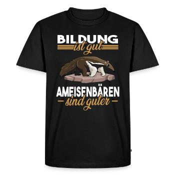 Lehrer Schule Schüler Ameisenbären Ameisenbär - Männer Premium Bio T-Shirt - Schwarz - Vorne - Nico (187cm)