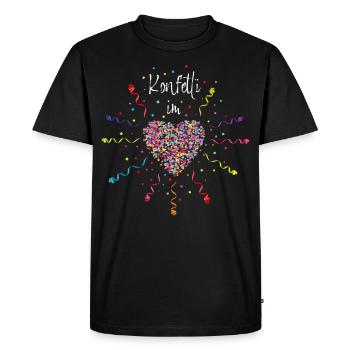 Konfetti im Herzen Karneval Kostüm - Männer Premium Bio T-Shirt - Schwarz - Vorne - Nico (187cm)