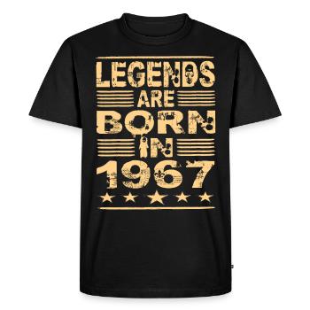 Les légendes naissent en 1967 - T-shirt Premium bio Homme - noir - Devant - Nico (187cm)