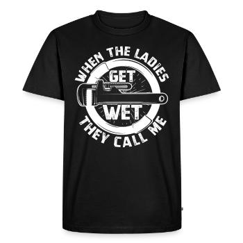 Syndicat des constructeurs de pipelines Plombiers Fête du Travail - T-shirt Premium bio Homme - noir - Devant - Nico (187cm)