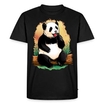 Animaux mignons Panda Bear Animal Motif Cadeau Panda - T-shirt Premium bio Homme - noir - Devant - Nico (187cm)