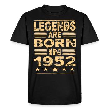 Legends are born in 1952 - Men's Premium Organic T-Shirt - black - Front - Nico (187cm)