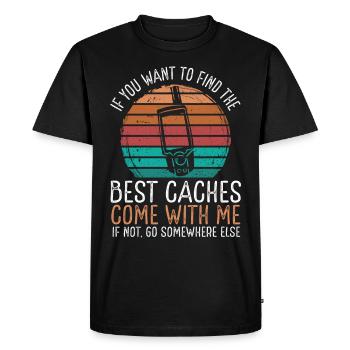 Geocaching GPS pour Geocaching Vintage Geocacher - T-shirt Premium bio Homme - noir - Devant - Nico (187cm)