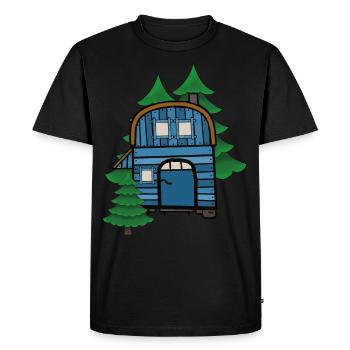 Freak Nature Lovers Construction Trailer Camping House Cabin - Men's Premium Organic T-Shirt - black - Front - Nico (187cm)