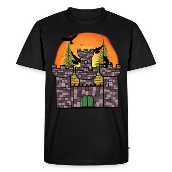 Moyen Age Chevalier Forteresse Château Conte de fées Enfants - T-shirt Premium bio Homme - noir - Devant - Nico (187cm)