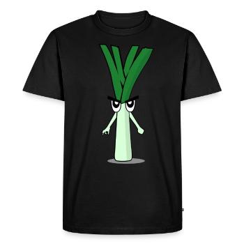 Regardé en poireaux Regardé en - T-shirt Premium bio Homme - noir - Devant - Nico (187cm)