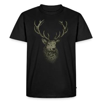 Hunter Shirt Men's Hunting Deer - Men's Premium Organic T-Shirt - black - Front - Nico (187cm)