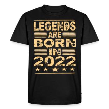 Les légendes naîtront en 2022 - T-shirt Premium bio Homme - noir - Devant - Nico (187cm)