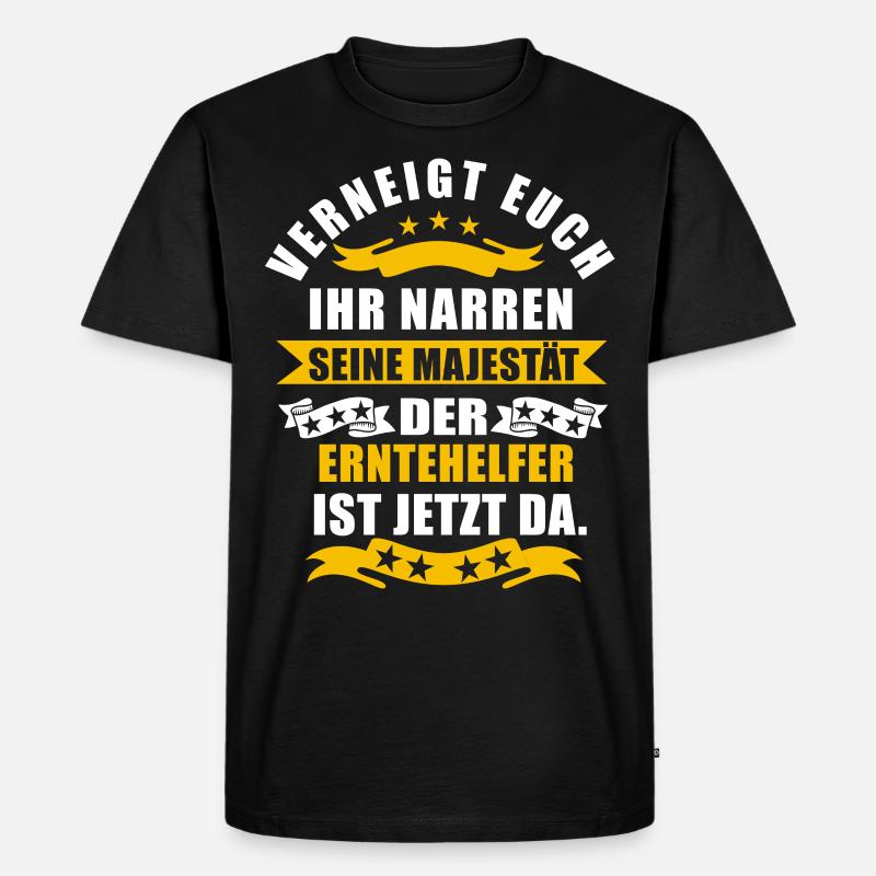 Lustige Erntehelfer Spruch - Männer Premium Bio T-Shirt - Schwarz