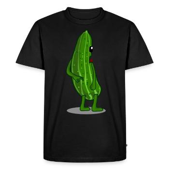 Regardé dans Concombre Regardé dans - T-shirt Premium bio Homme - noir - Devant - Nico (187cm)