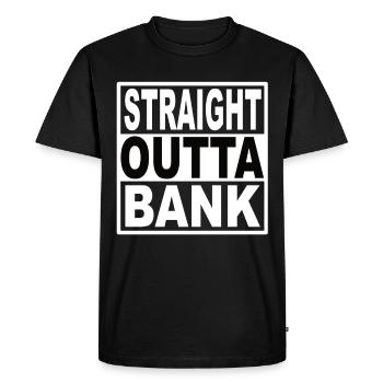 Banque Straigt Outta - T-shirt Premium bio Homme - noir - Devant - Nico (187cm)