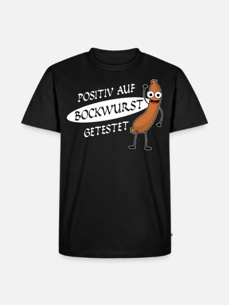 Bockwurst Wurst Positiv Bratwurst - Männer Premium Bio T-Shirt - Schwarz