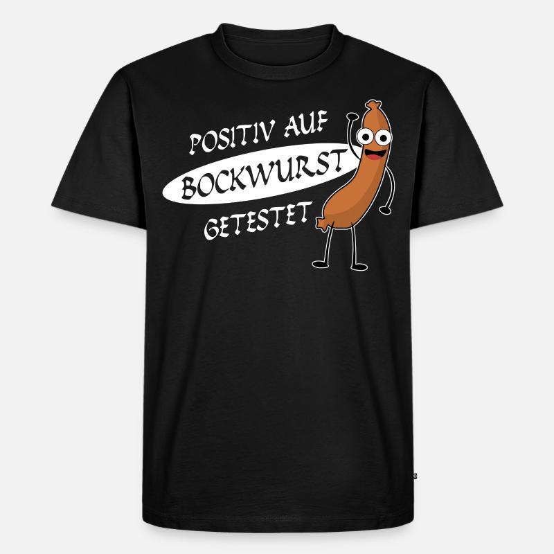 Bockwurst Wurst Positiv Bratwurst - Männer Premium Bio T-Shirt - Schwarz