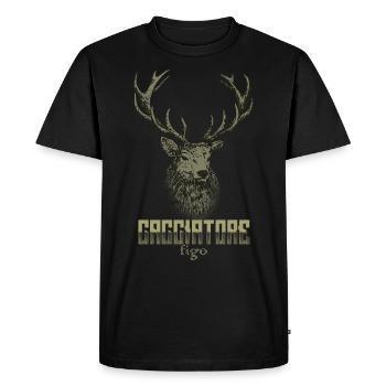 cacciatore figo caccia con cervo - Men's Premium Organic T-Shirt - black - Front - Nico (187cm)