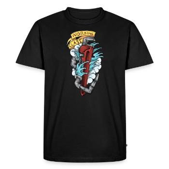 Plumber I guild heating engineer motif for plumber - Men's Premium Organic T-Shirt - black - Front - Nico (187cm)