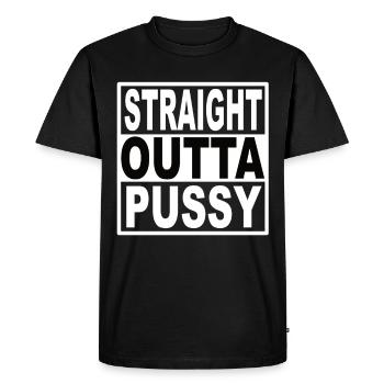 Straigt Outta Pussy - T-shirt Premium bio Homme - noir - Devant - Nico (187cm)