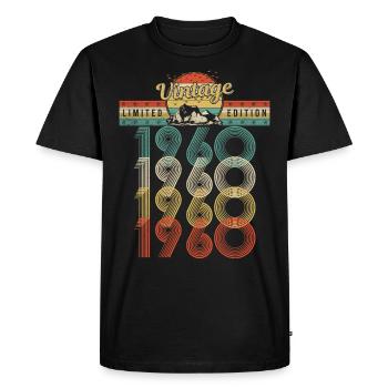 Anniversaire Né 1960 Millésime Année de naissance 1960 - T-shirt Premium bio Homme - noir - Devant - Nico (187cm)