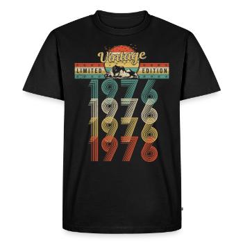 Geburtstag Jahrgang 1976 Vintage Geburtsjahr 1976 - Männer Premium Bio T-Shirt - Schwarz - Vorne - Nico (187cm)
