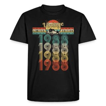 Anniversaire Né 1988 Millésime Année de naissance 1988 - T-shirt Premium bio Homme - noir - Devant - Nico (187cm)