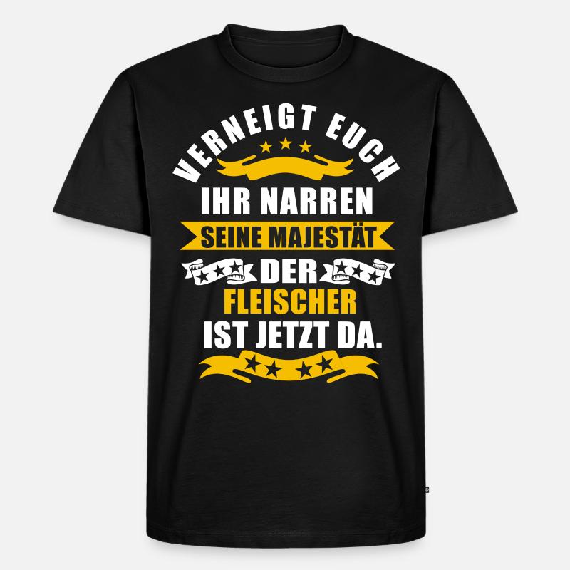 Lustige Fleischer Spruch - Männer Premium Bio T-Shirt - Schwarz