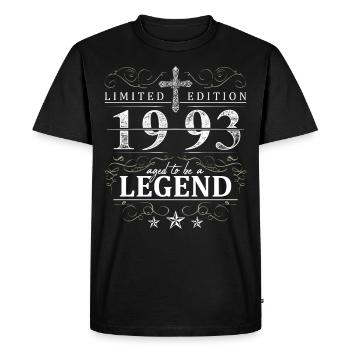 Cross Vintage Anniversaire Année de Naissance 1993 Cadeau - T-shirt Premium bio Homme - noir - Devant - Nico (187cm)