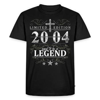 Cross Vintage Anniversaire Année de Naissance 2004 Cadeau - T-shirt Premium bio Homme - noir - Devant - Nico (187cm)