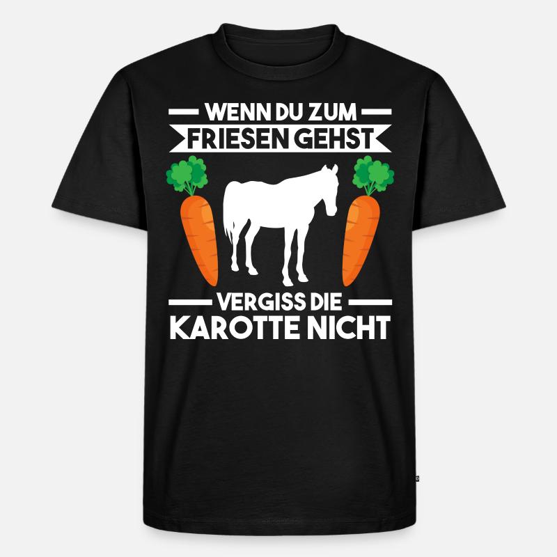 Pferd Friese Pferde Reiten - Männer Premium Bio T-Shirt - Schwarz