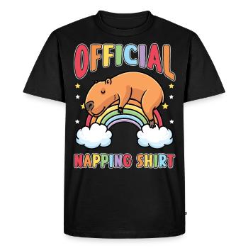 Capybara Rainbow Pajamas Sleep shirt - Men's Premium Organic T-Shirt - black - Front - Nico (187cm)