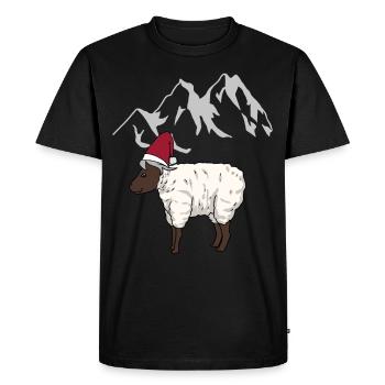 Autriche, Alpes, Montagnes, Montagnes, Mouton, Mouton, Alm - T-shirt Premium bio Homme - noir - Devant - Nico (187cm)