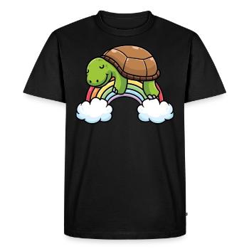 Rainbow Turtle Sleeping Shirt Pajamas - Men's Premium Organic T-Shirt - black - Front - Nico (187cm)