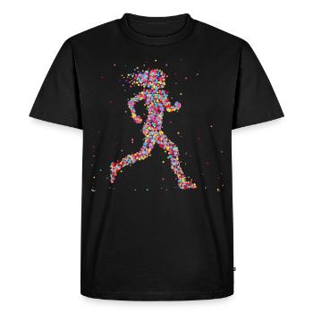 Jogging Runner Marathon - T-shirt Premium bio Homme - noir - Devant - Nico (187cm)