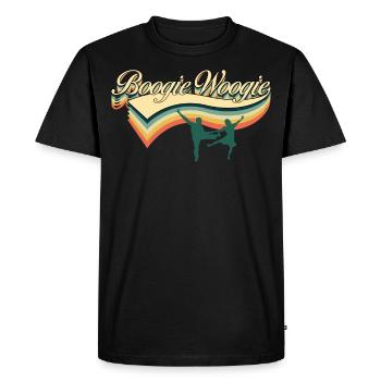 Boogie Woogie Retro Dicton Boogie-Woogie - T-shirt Premium bio Homme - noir - Devant - Nico (187cm)