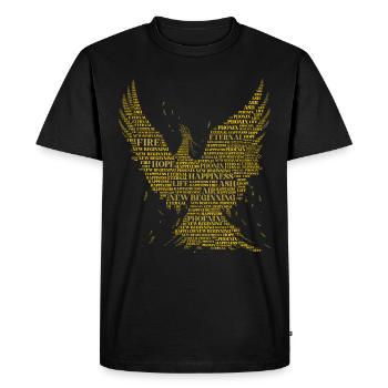 PHOENIX: Conception d’art de mots! Créatures mythiques, mythologie - T-shirt Premium bio Homme - noir - Devant - Nico (187cm)