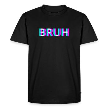 Anaglyphe esthétique Bruh Girl Vaporwave - T-shirt Premium bio Homme - noir - Devant - Nico (187cm)