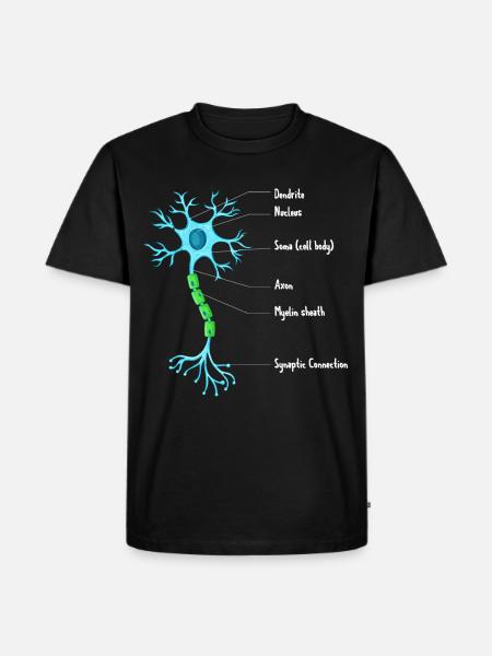 Anatomie Van Neuron Neuroscience Neuroloog - Mannen Premium Bio T-shirt - zwart