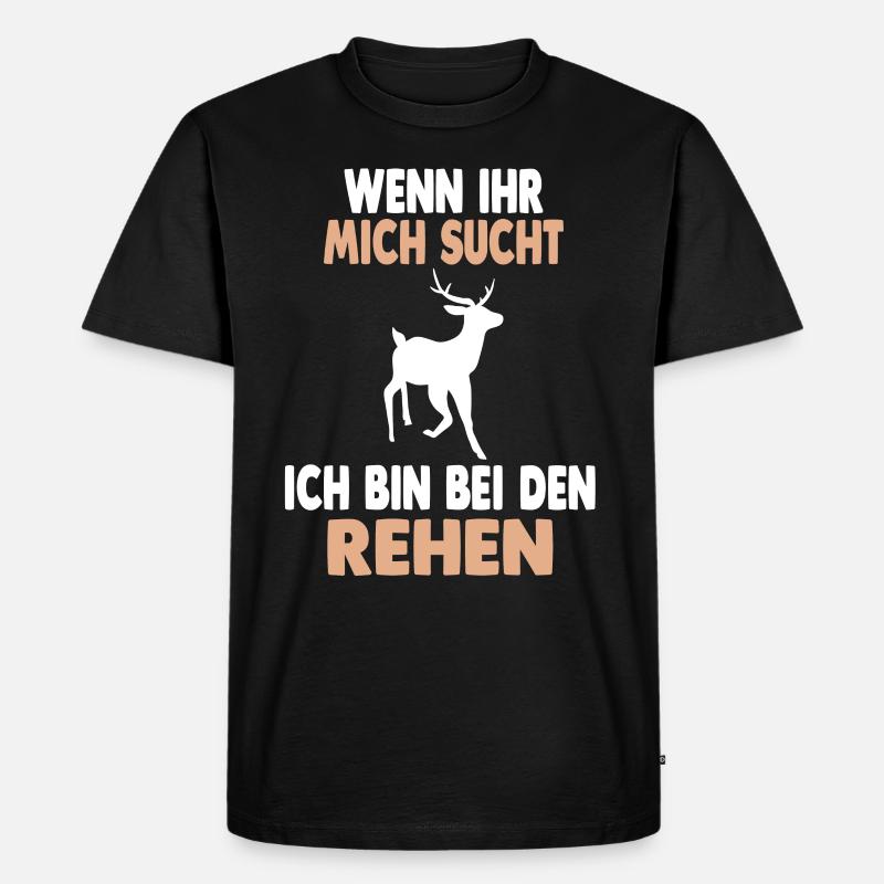 Wald Wildtier Reh - Männer Premium Bio T-Shirt - Schwarz
