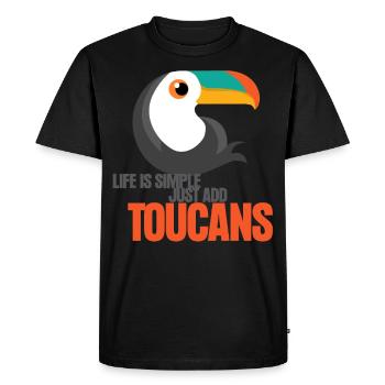 Tukan Toucan's cute toucans - Men's Premium Organic T-Shirt - black - Front - Nico (187cm)