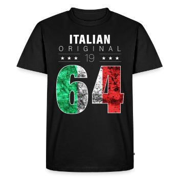 Italian Original 1964 58 Birthday Italy Flag - Men's Premium Organic T-Shirt - black - Front - Nico (187cm)