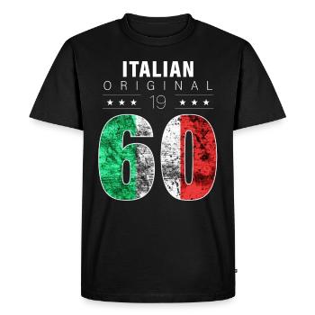 Italian Original 1960 62 Birthday Italy Flag - Men's Premium Organic T-Shirt - black - Front - Nico (187cm)