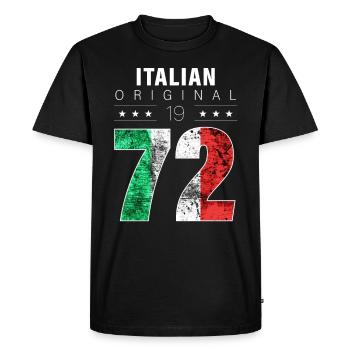 Italian Original 1972 50 Birthday Italy Flag - Men's Premium Organic T-Shirt - black - Front - Nico (187cm)