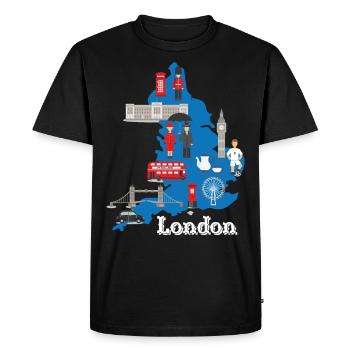 Londres est toujours une bonne idée UK GB - T-shirt Premium bio Homme - noir - Devant - Nico (187cm)