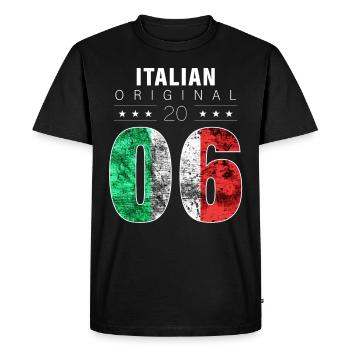 Original italien 2006 16 Anniversaire Italie Drapeau - T-shirt Premium bio Homme - noir - Devant - Nico (187cm)