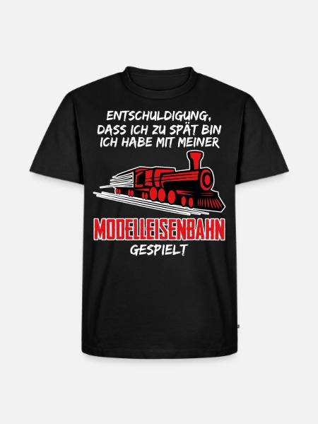 Modellbahner Eisenbahn Modelleisenbahn - Männer Premium Bio T-Shirt - Schwarz