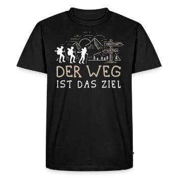 Buen Camino Alpenüberquerung Oberstdorf Meran E5 - Männer Premium Bio T-Shirt - Schwarz - Vorne - Nico (187cm)