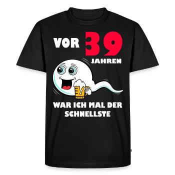 39. Geburtstag lustig 39.Ehrentag 39. Jubiläum - Männer Premium Bio T-Shirt - Schwarz - Vorne - Nico (187cm)
