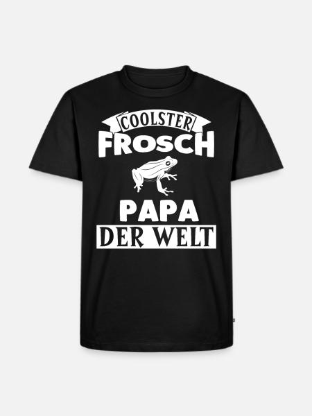 Frösche Frosch Papa - Männer Premium Bio T-Shirt - Schwarz