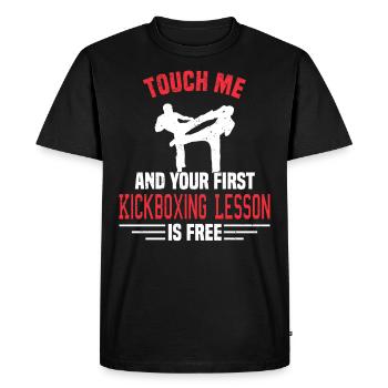Kickboxing Kickboxer Arts Martiaux Boxer Sparring - T-shirt Premium bio Homme - noir - Devant - Nico (187cm)